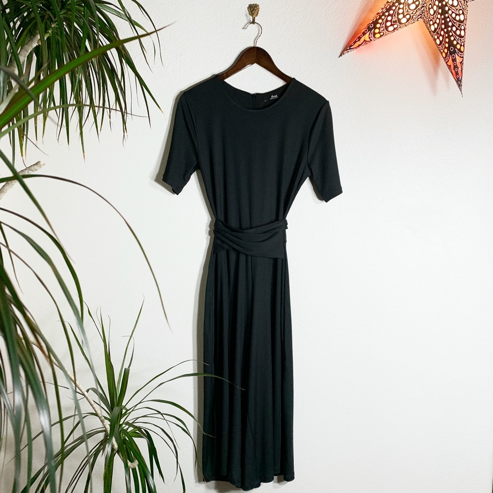 Black Rib Knit Jumpsuit